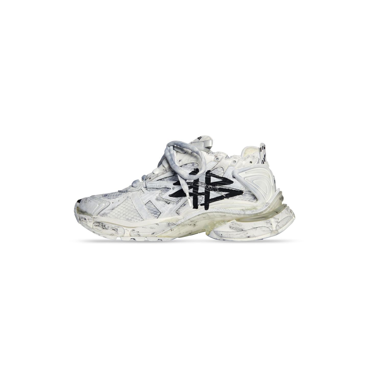 WOMEN'S RUNNER GRAFFITI SNEAKER IN WHITE