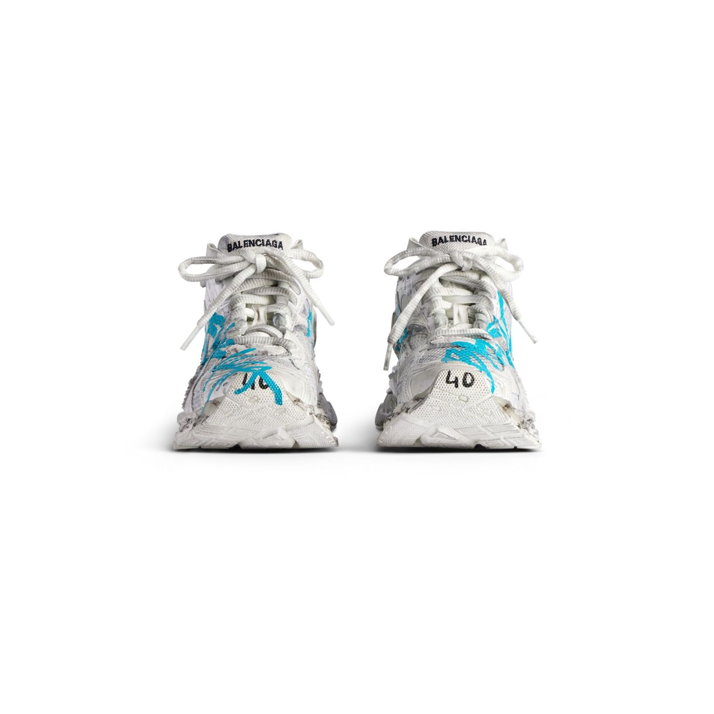 MEN'S RUNNER GRAFFITI SNEAKER IN WHITE/BLUE