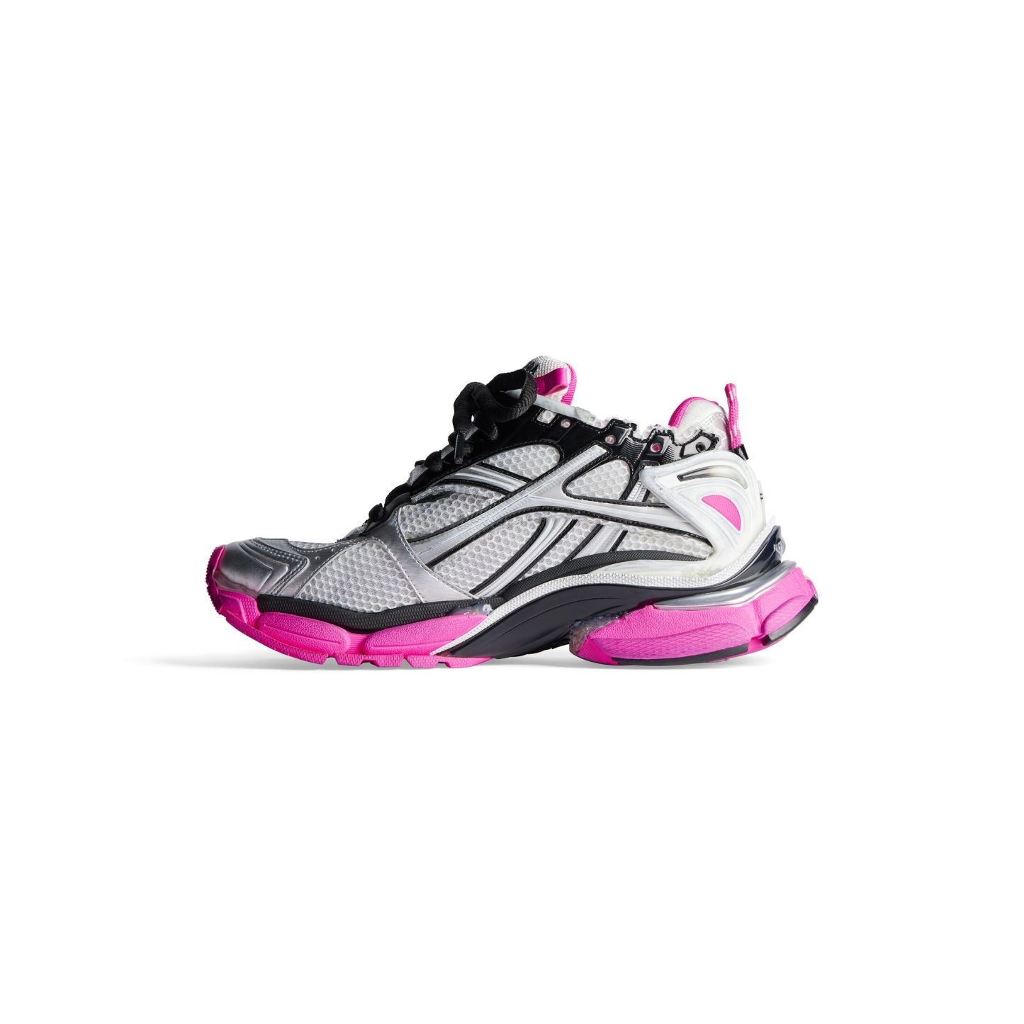 WOMEN'S RUNNER SNEAKER IN SILVER/BLACK/NEON-PINK