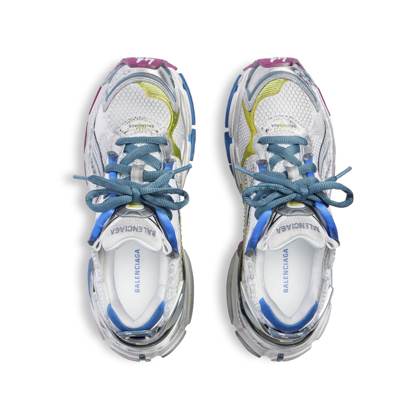 WOMEN'S RUNNER SNEAKER IN WHITE/BLUE/PURPLE/YELLOW