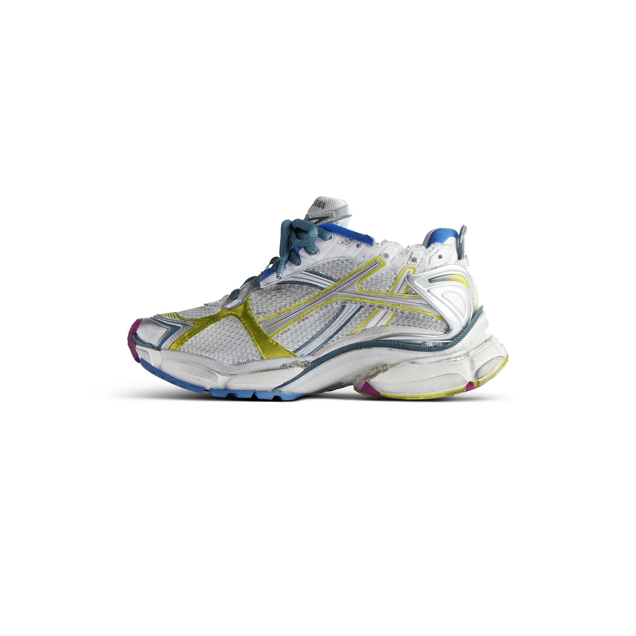 WOMEN'S RUNNER SNEAKER IN WHITE/BLUE/PURPLE/YELLOW