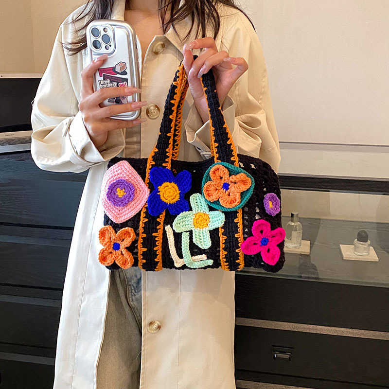 Tote Square Bag Crochet Handle Bag Crochet Bag Boho Bag Shoulder Bag Granny Square Beige Bag Valentine Gift Bag Valentines Gift Her