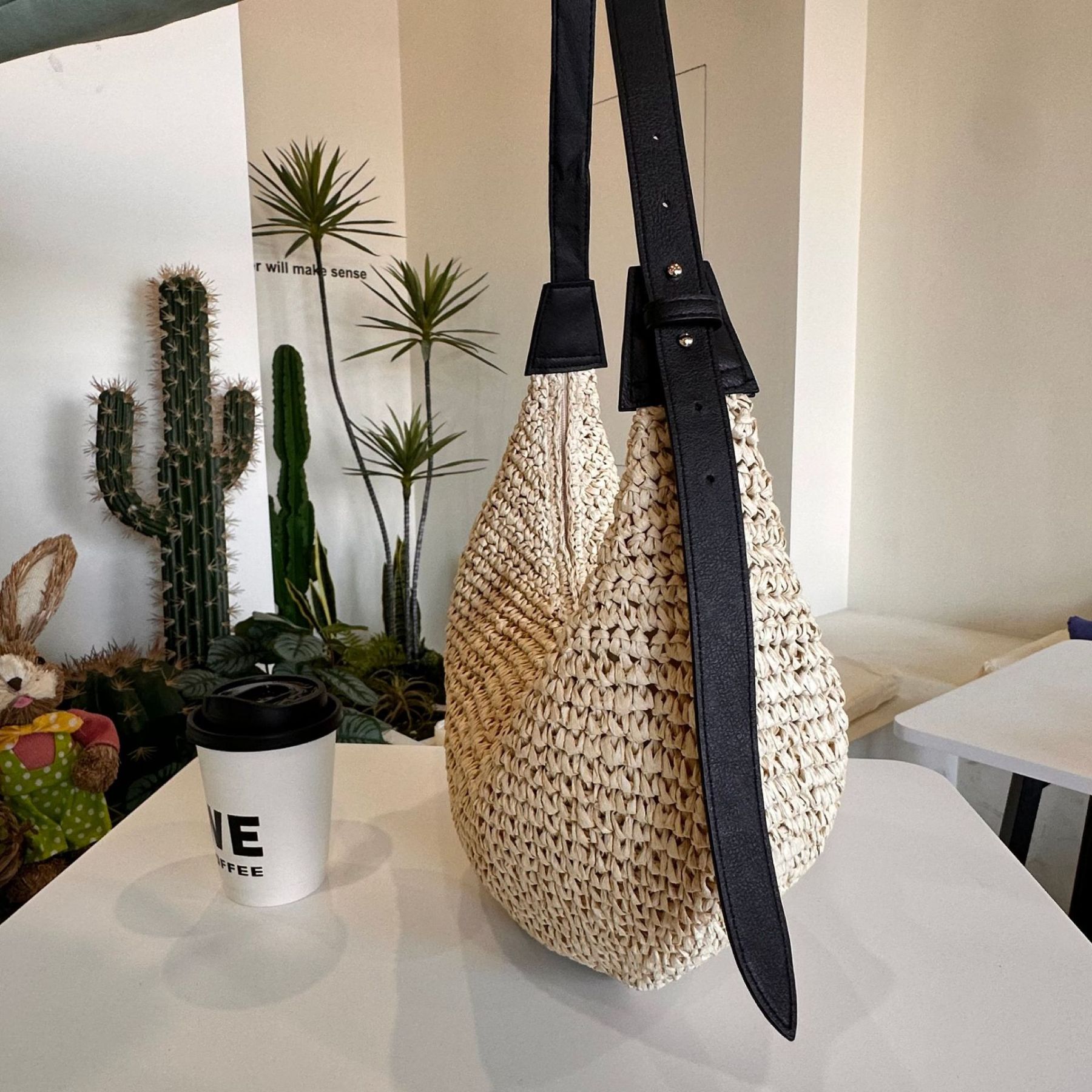 Tote Square Bag Crochet Handle Bag Crochet Bag Boho Bag Shoulder Bag Granny Square Beige Bag Valentine Gift Bag Valentines Gift Her