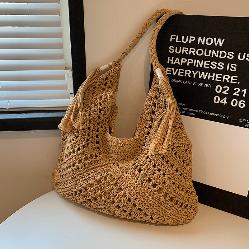 Tote Square Bag Crochet Handle Bag Crochet Bag Boho Bag Shoulder Bag Granny Square Beige Bag Valentine Gift Bag Valentines Gift Her