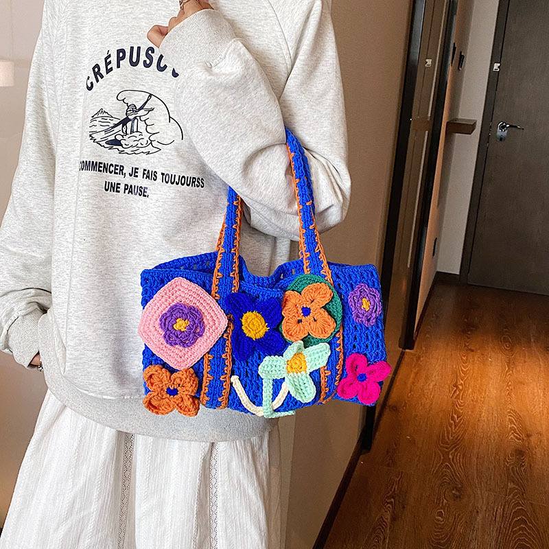 Tote Square Bag Crochet Handle Bag Crochet Bag Boho Bag Shoulder Bag Granny Square Beige Bag Valentine Gift Bag Valentines Gift Her