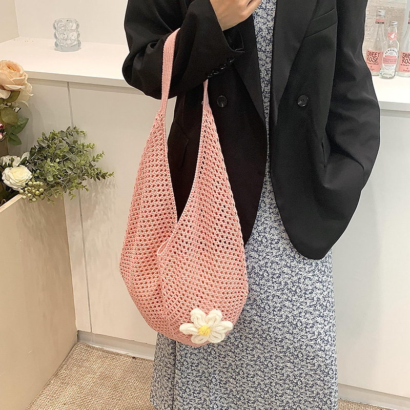 boho macrame market bag reusable macrame shoulder bag for farmers market boho handbag macrame gift vacay bag