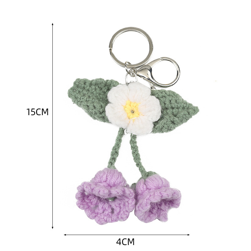 Cute Flower crochet keychain- aesthetic handmade crochet keychain, keyring, gift, bag accessory, bag charm