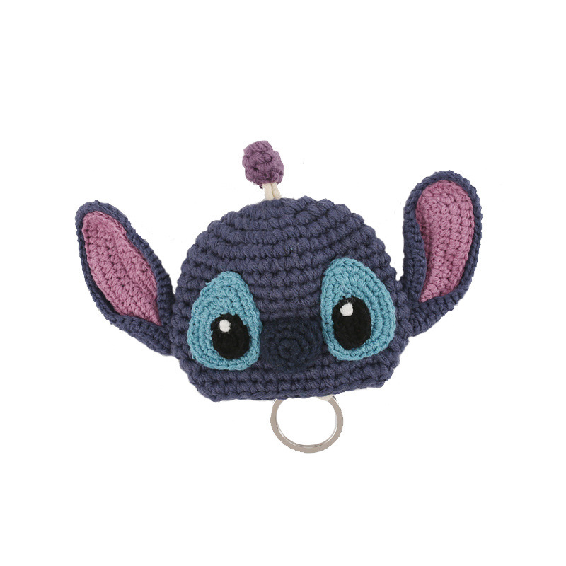 Cartoon Stitch Unisex Pull Type Key Bag Knitting Key Wallets Housekeepers Car Key Holder Case New Keychain Pouch