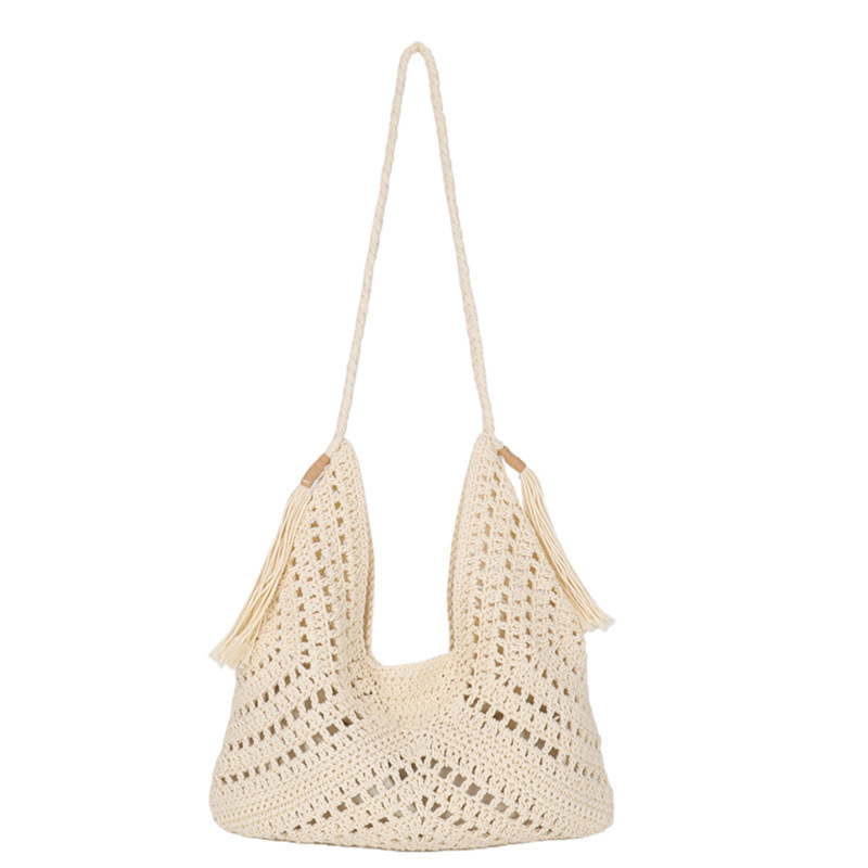 Tote Square Bag Crochet Handle Bag Crochet Bag Boho Bag Shoulder Bag Granny Square Beige Bag Valentine Gift Bag Valentines Gift Her