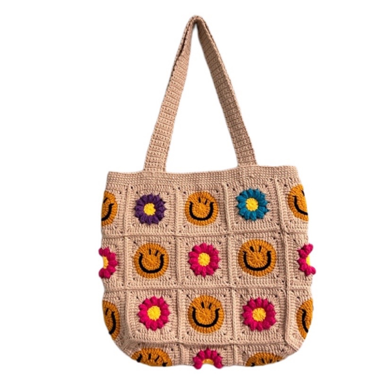 Tote Square Bag Crochet Handle Bag Crochet Bag Boho Bag Shoulder Bag G
