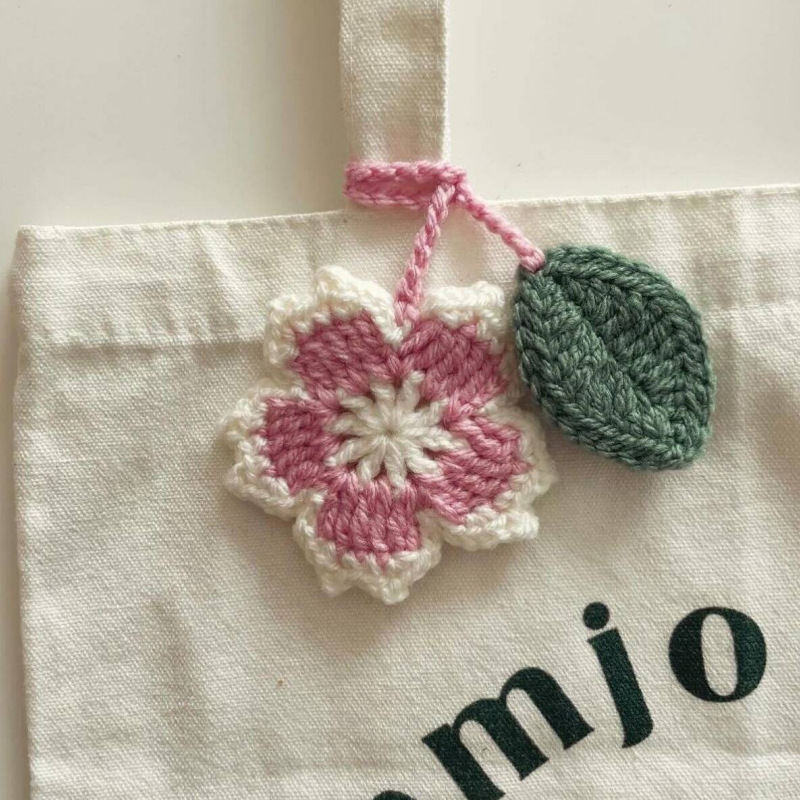 Sakura flower Amigurumi Crochet Keychain