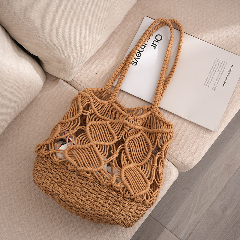 Tote Square Bag Crochet Handle Bag Crochet Bag Boho Bag Shoulder Bag Granny Square Beige Bag Valentine Gift Bag Valentines Gift Her