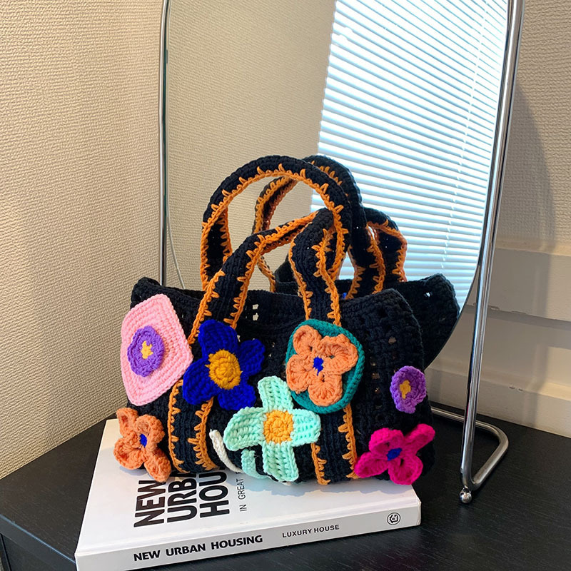 Tote Square Bag Crochet Handle Bag Crochet Bag Boho Bag Shoulder Bag G