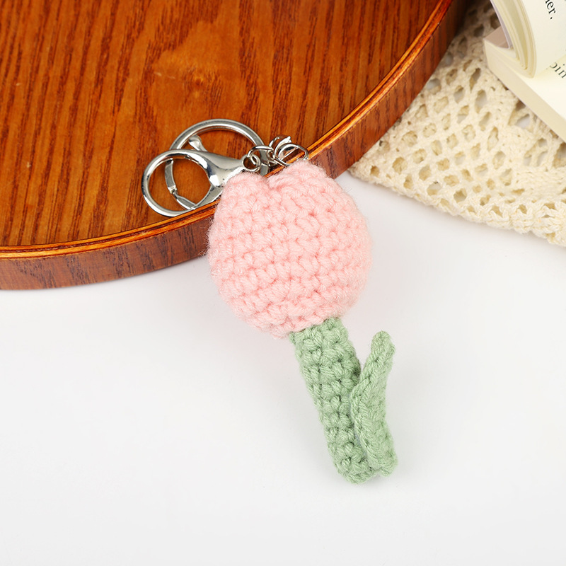 Cute Flower crochet keychain- aesthetic handmade crochet keychain, keyring, gift, bag accessory, bag charm
