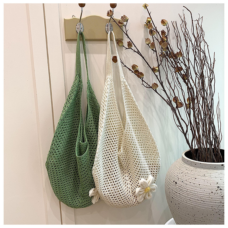 boho macrame market bag reusable macrame shoulder bag for farmers market boho handbag macrame gift vacay bag