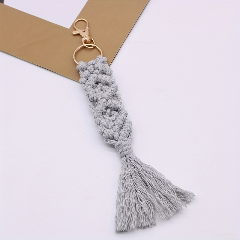 Cotton Rope Woven Keychain Pendant, Bag Charms Car Hanging Ornament Perfect Travel Accessories