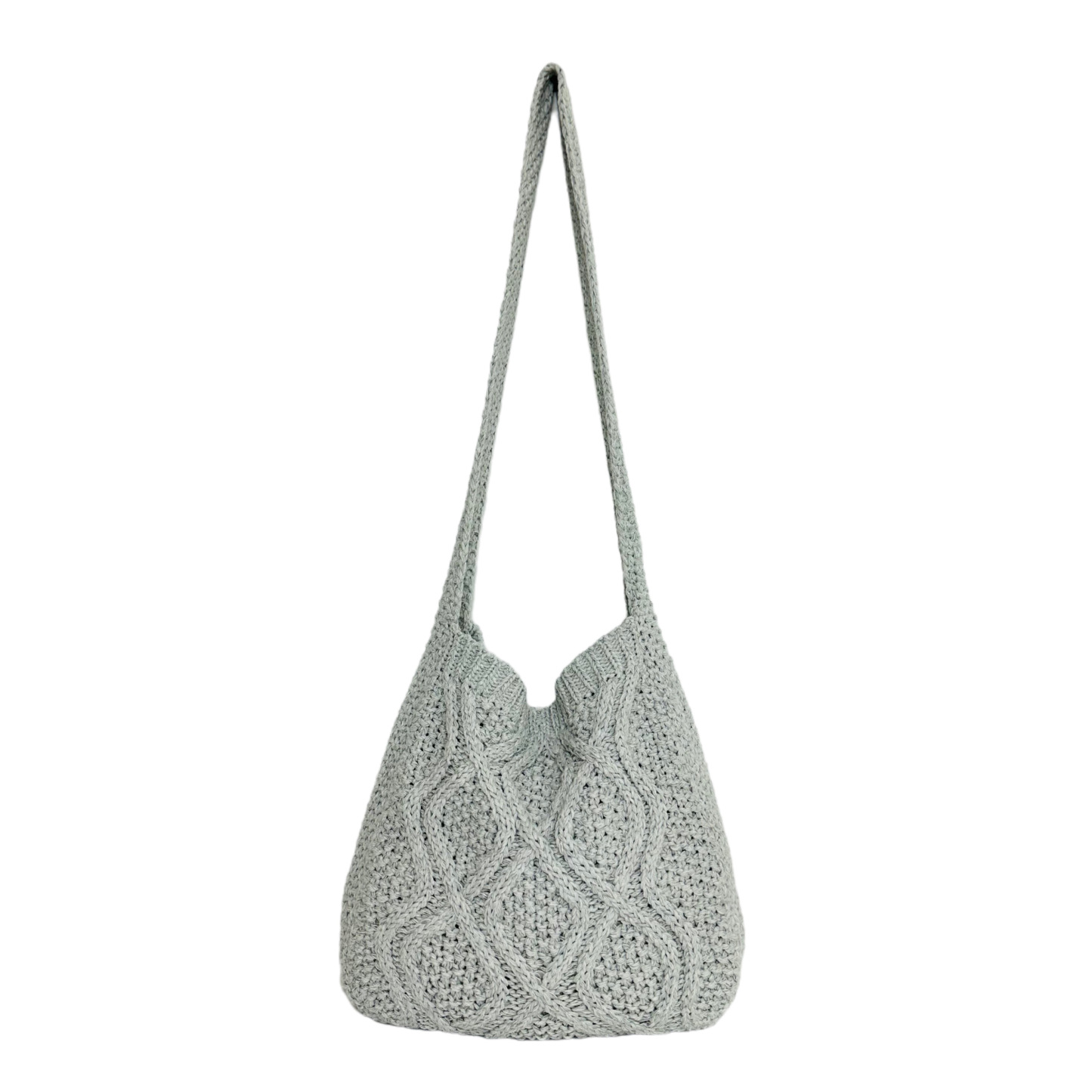 Literary Crochet Shoulder Bag, Women's Simple Woven Handbag, Large Capacity Shopping Bag