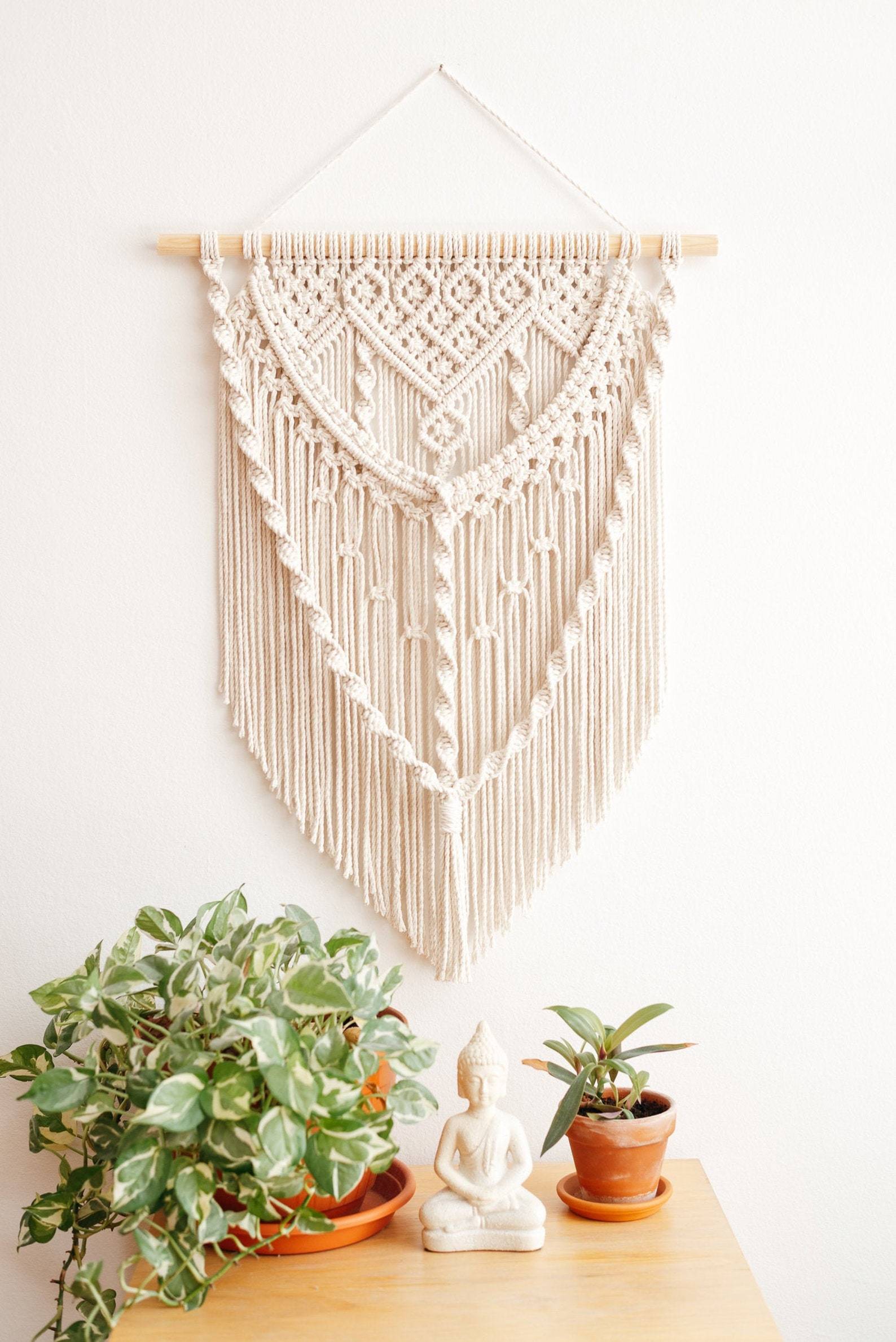 Macrame wall hangings for Boho home wall decor Knitted bedroom wall de
