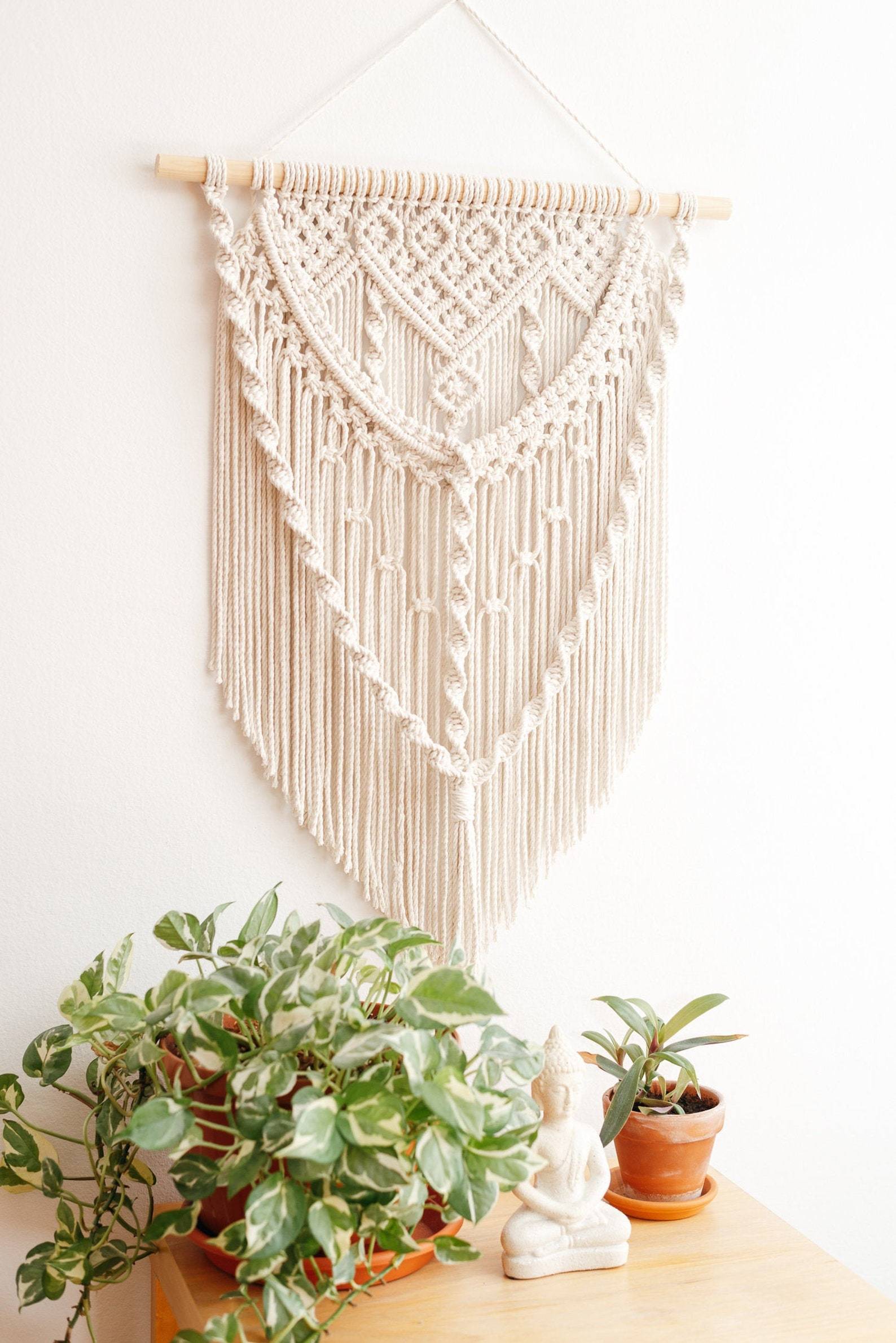 Macrame wall hangings for Boho home wall decor Knitted bedroom wall decor headboard, Tapestry wall fabric, Woven wall hanging