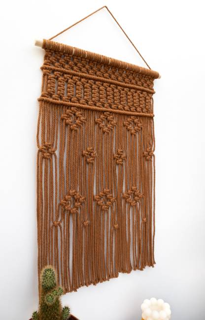 Brown Macrame Wall Hanging, Boho Living Room Decor,Tapestry, Wall Decor, Modern Macrame, Knotted Tapestry,Home Accessories, Home Decor