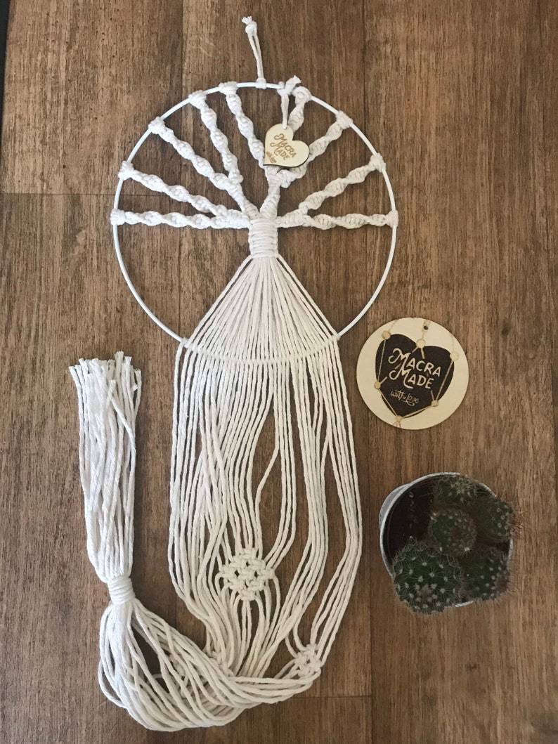 Natural macrame tree of life plant pot holder, quirky wall art, boho decor, tree of life wall art, unique decor, plant hanger indoors