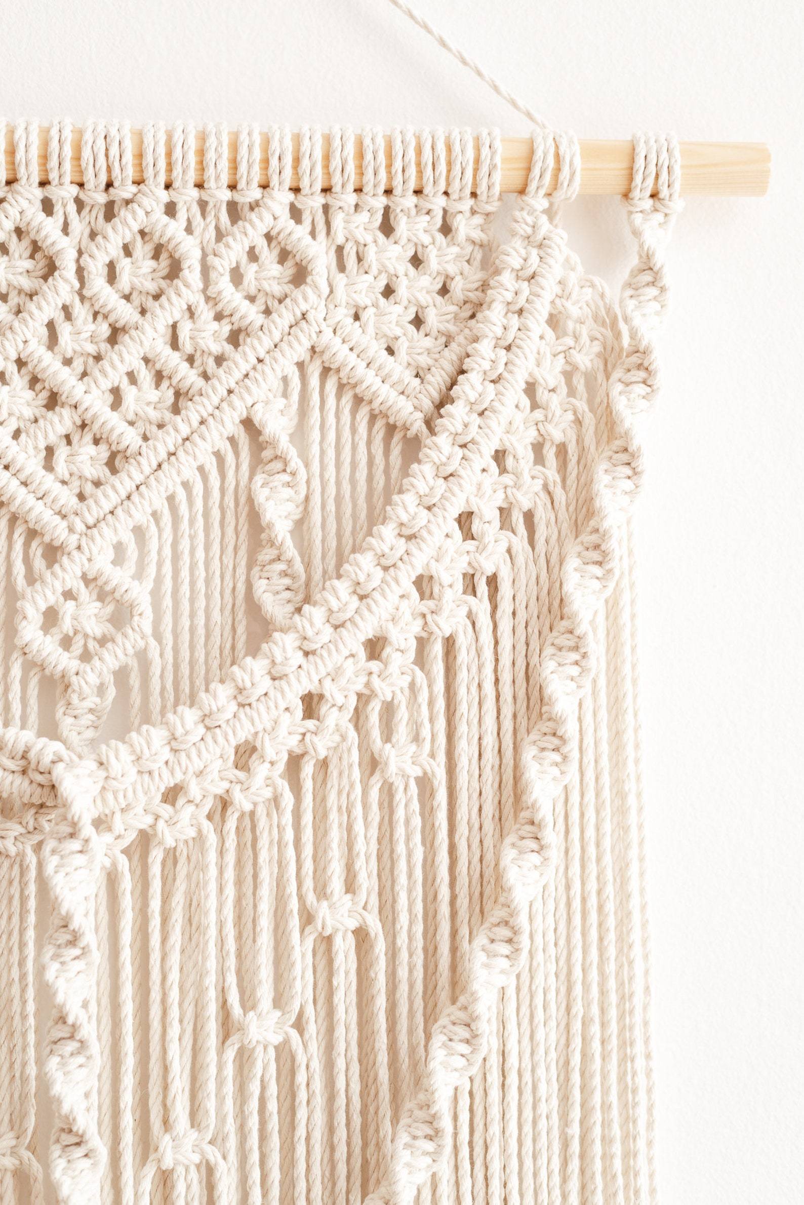 Macrame wall hangings for Boho home wall decor Knitted bedroom wall decor headboard, Tapestry wall fabric, Woven wall hanging