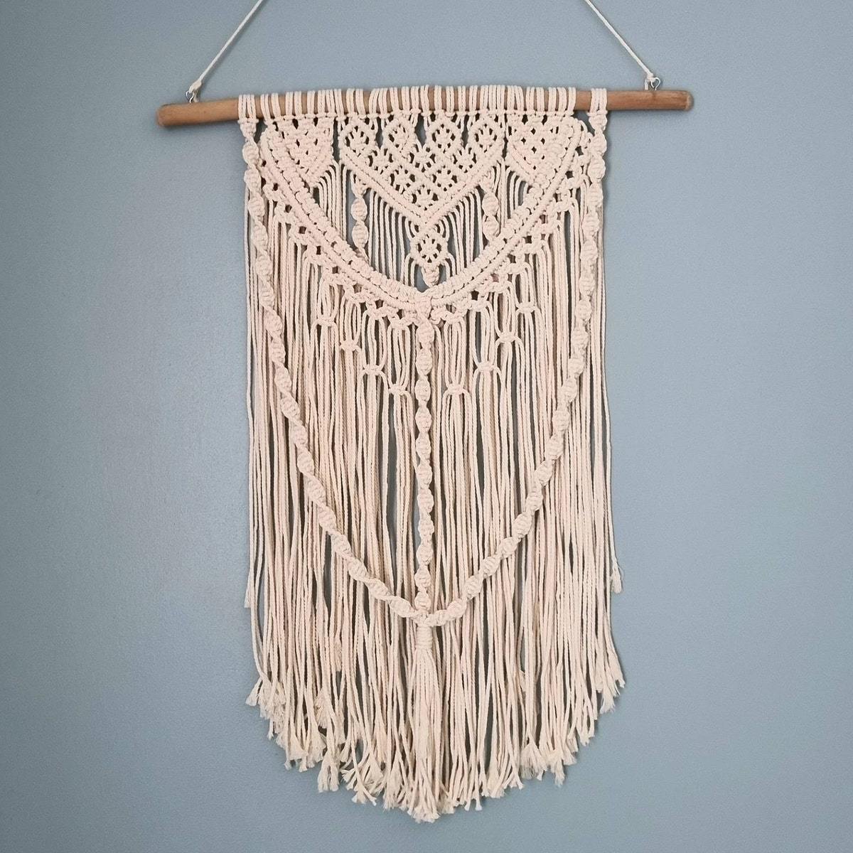 Macrame wall hangings for Boho home wall decor Knitted bedroom wall decor headboard, Tapestry wall fabric, Woven wall hanging