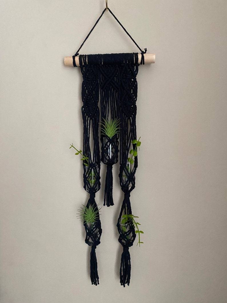 Black propagation station wall,botanical wall art, plant cuttings,propagation tubes,hydroponic vase, air plant holder, glass test tube vase