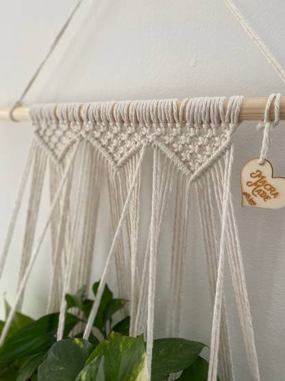 Natural triple macrame plant holder, multiple plant hanger, wall plant hanger, plant wall decor hanger, indoor wall planter,houseplant decor