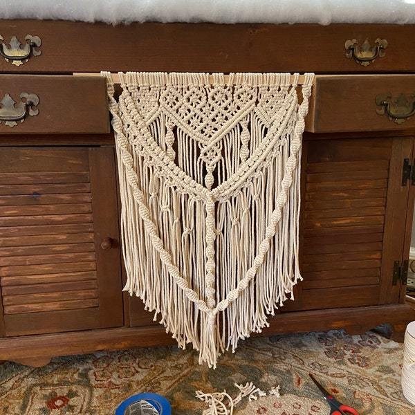 Macrame wall hangings for Boho home wall decor Knitted bedroom wall decor headboard, Tapestry wall fabric, Woven wall hanging