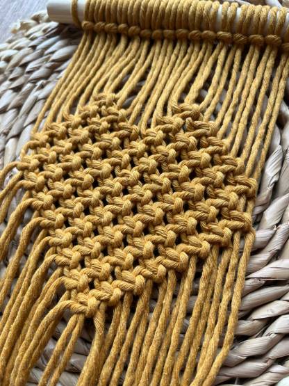 Mustard heart macrame houseplant holder,gift for plant lover,indoor wall hanging plant pot hanger,boho home decor, houseplant accessories