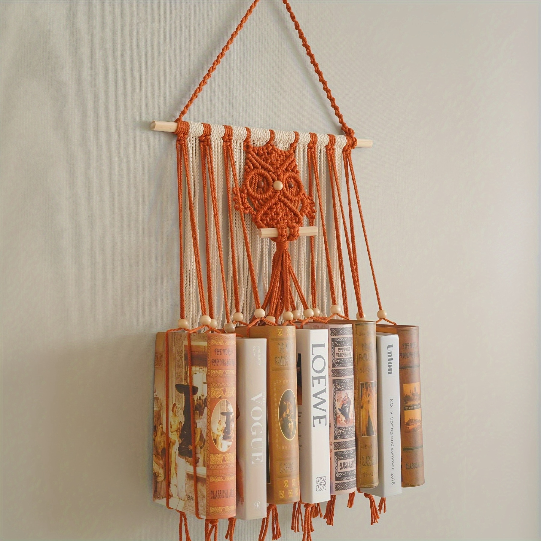 Macrame Owl Bookshelf, Hanging Bookshelf, Bookshelf For Kids