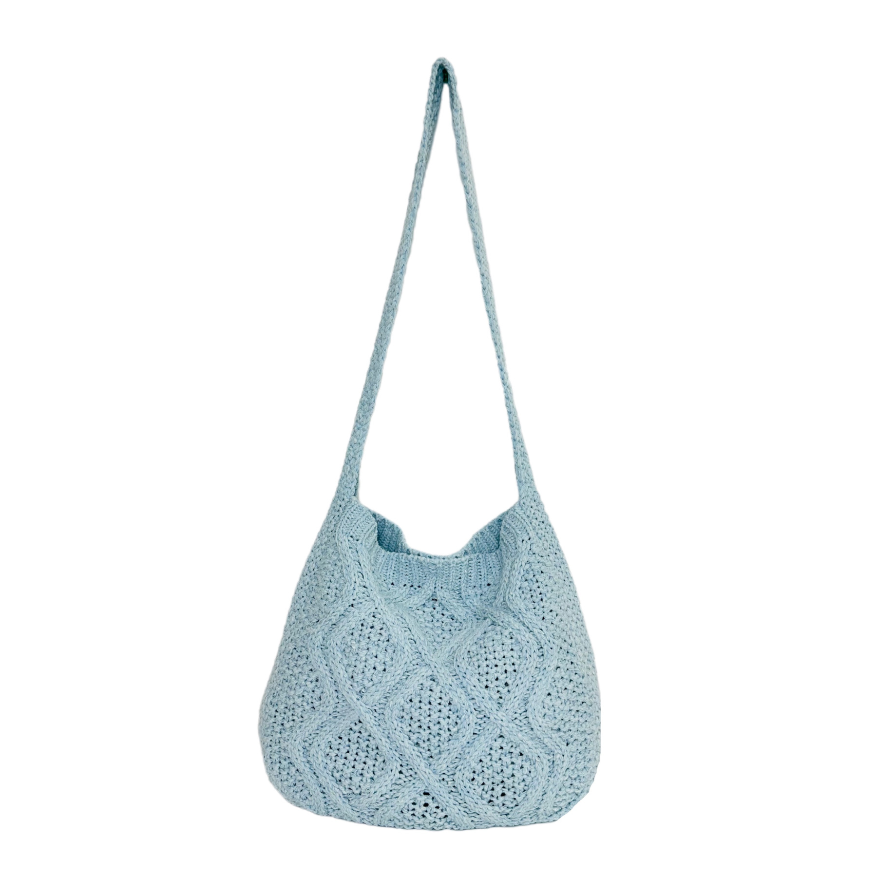 Literary Crochet Shoulder Bag, Women's Simple Woven Handbag, Large Capacity Shopping Bag