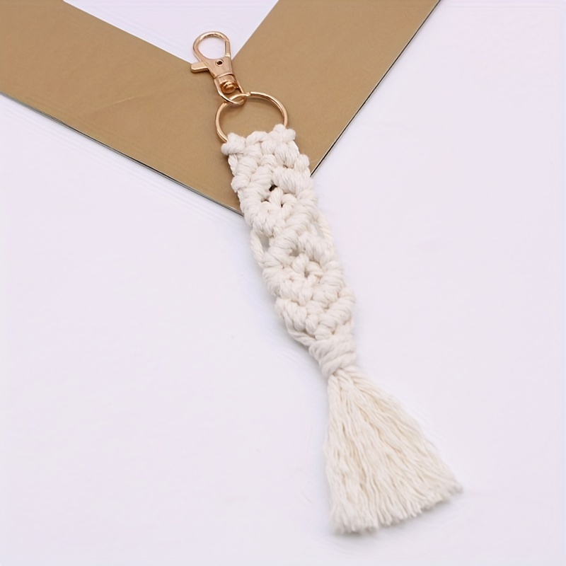 Cotton Rope Woven Keychain Pendant, Bag Charms Car Hanging Ornament Perfect Travel Accessories