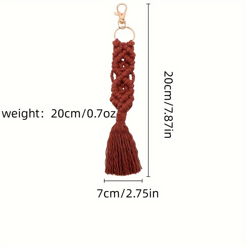 Cotton Rope Woven Keychain Pendant, Bag Charms Car Hanging Ornament Perfect Travel Accessories