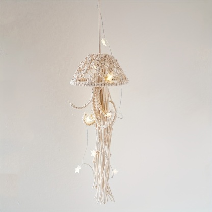 Handmade Nordic Cotton Rope Jellyfish Tapestry for Home Decor - Soft and Durable Hanging for Living Room and Bedroom