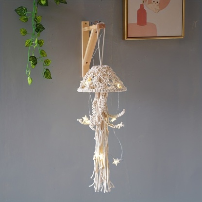 Handmade Nordic Cotton Rope Jellyfish Tapestry for Home Decor - Soft and Durable Hanging for Living Room and Bedroom