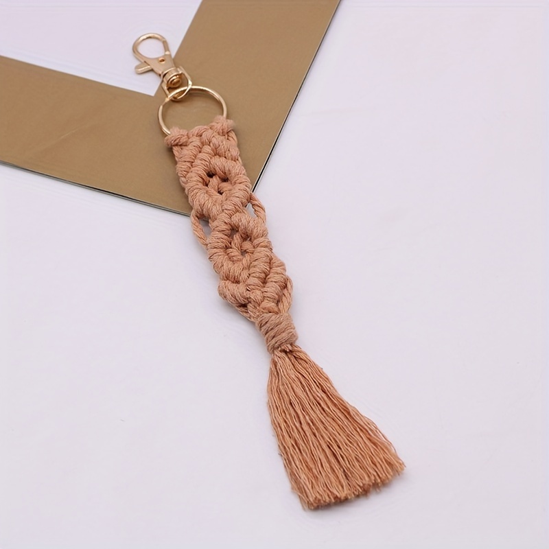 Cotton Rope Woven Keychain Pendant, Bag Charms Car Hanging Ornament Perfect Travel Accessories
