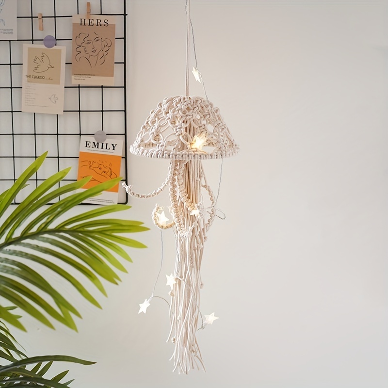Handmade Nordic Cotton Rope Jellyfish Tapestry for Home Decor - Soft and Durable Hanging for Living Room and Bedroom