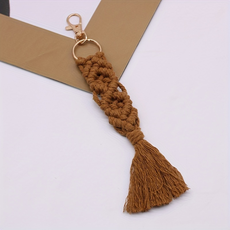 Cotton Rope Woven Keychain Pendant, Bag Charms Car Hanging Ornament Perfect Travel Accessories
