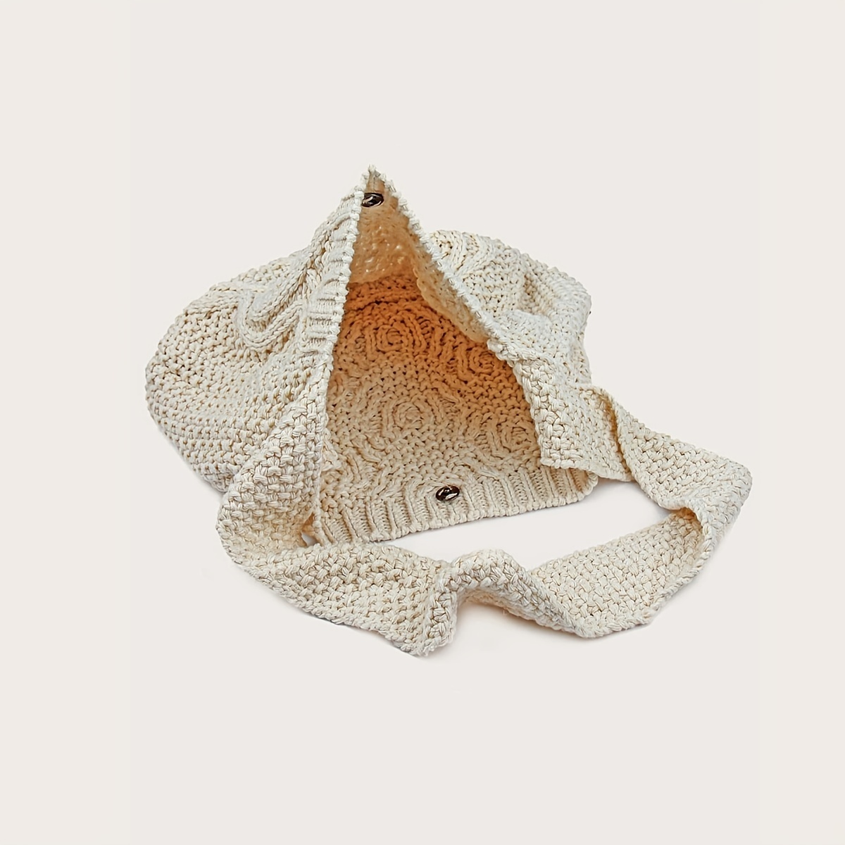 Literary Crochet Shoulder Bag, Women's Simple Woven Handbag, Large Capacity Shopping Bag