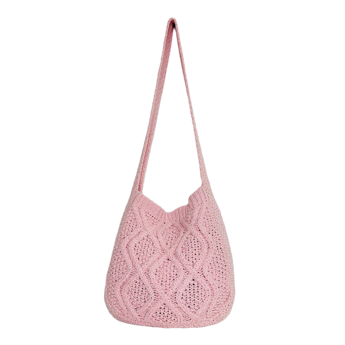 Literary Crochet Shoulder Bag, Women's Simple Woven Handbag, Large Capacity Shopping Bag