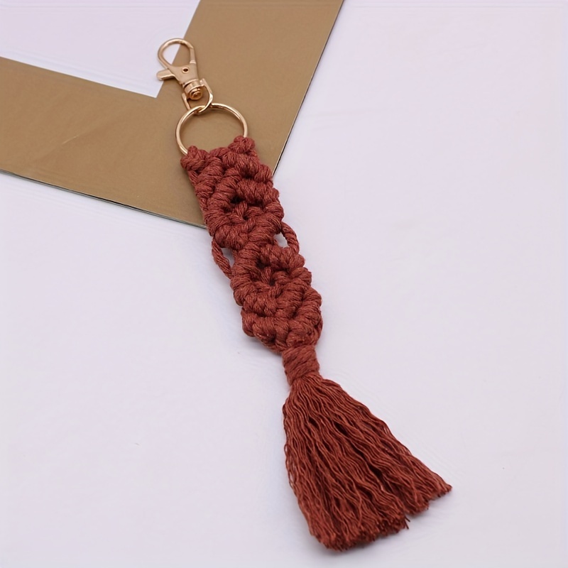 Cotton Rope Woven Keychain Pendant, Bag Charms Car Hanging Ornament Perfect Travel Accessories