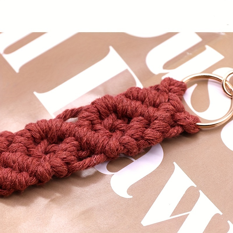 Cotton Rope Woven Keychain Pendant, Bag Charms Car Hanging Ornament Perfect Travel Accessories