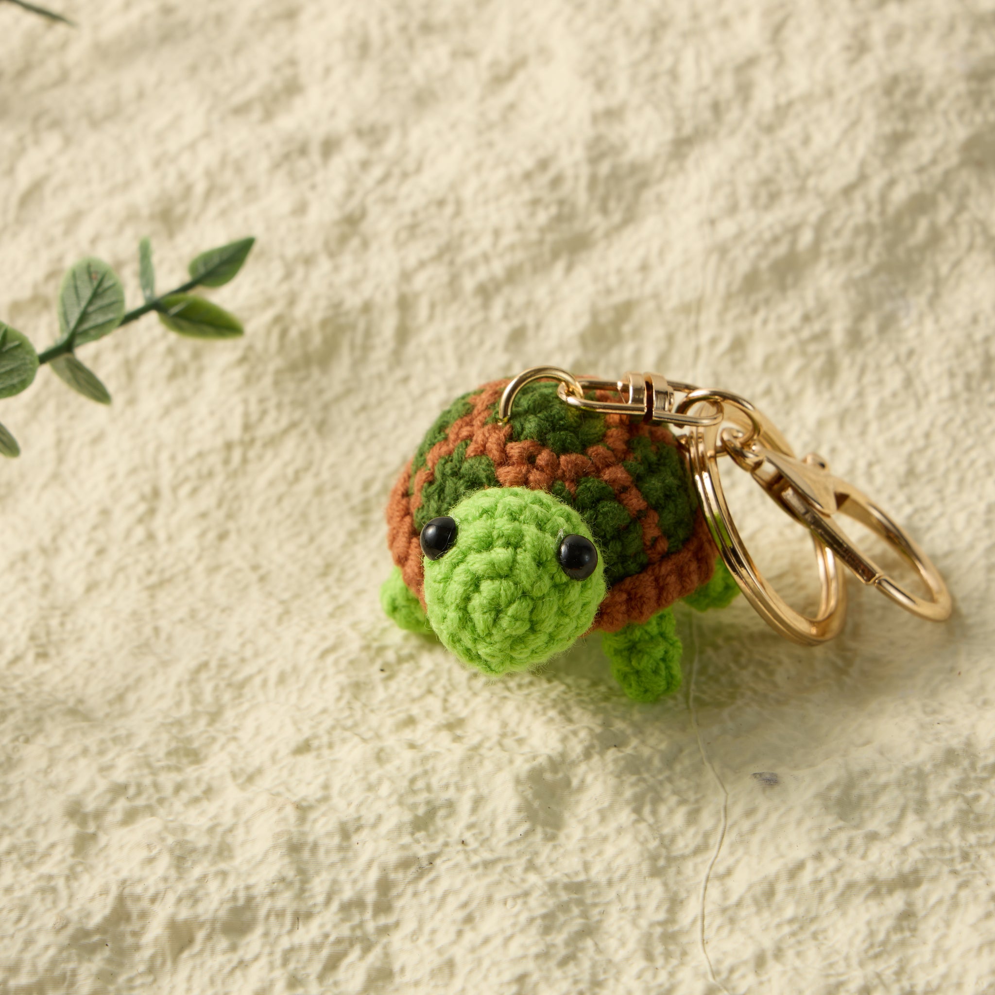 Hand-Knitted Turtle Keychain for a Peaceful Touch