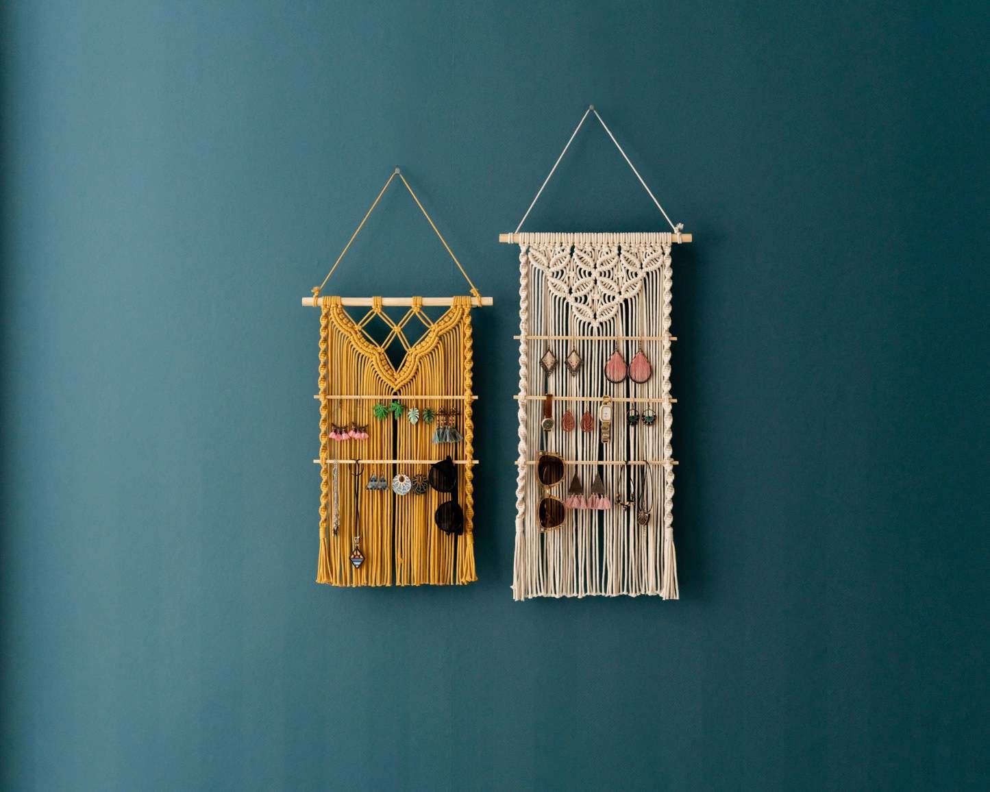 Macrame Earring Holder For Boho And Minimalist Home Decor