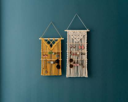 Macrame Earring Holder For Boho And Minimalist Home Decor