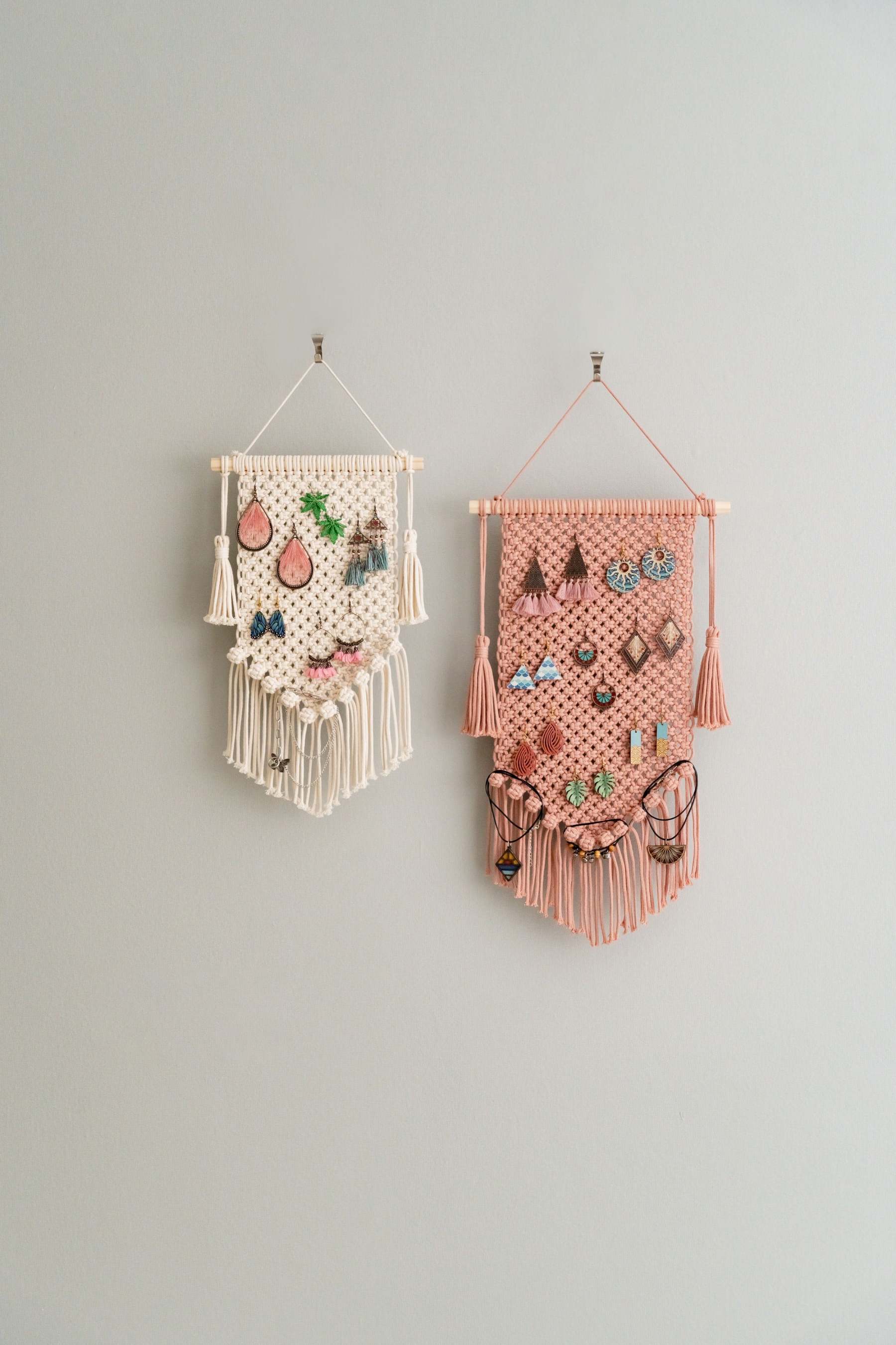 Boho Macrame Jewelry Hanger for Stylish Accessory Organization