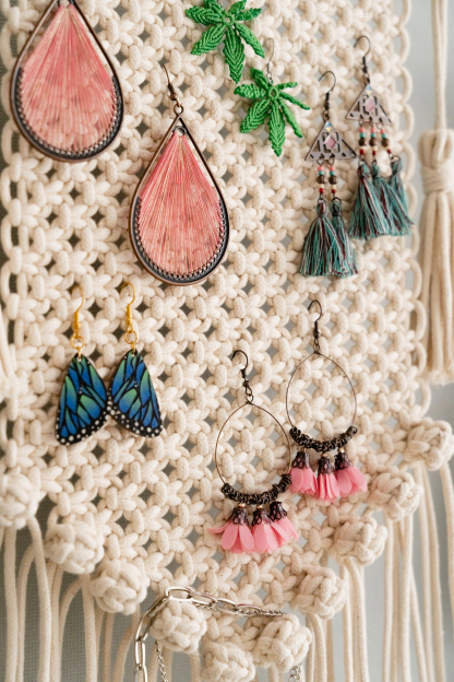 Boho Macrame Jewelry Hanger for Stylish Accessory Organization