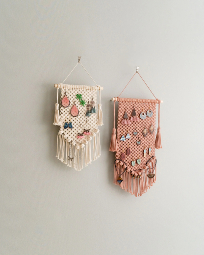 Boho Macrame Jewelry Hanger for Stylish Accessory Organization
